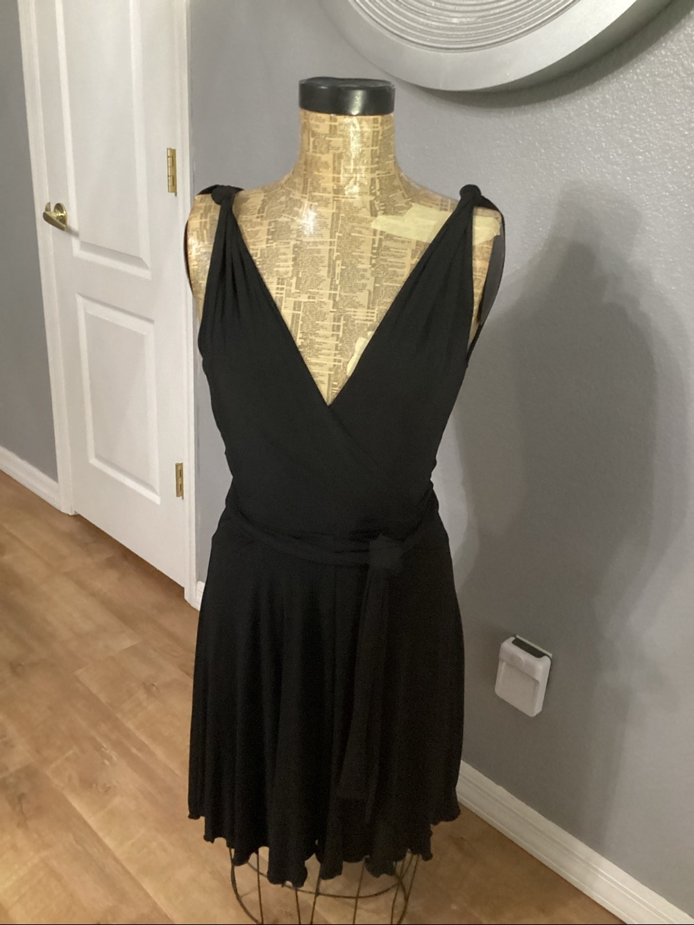 Moschino Black Cocktail Dress w/Tie - Size 8